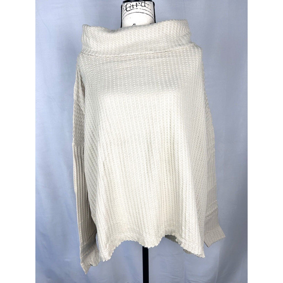 Free People Juicy Long Sleeve Cowl Neck Oversized Beige Sweater Sz L,M,S,XS,NWT - Picture 2 of 11